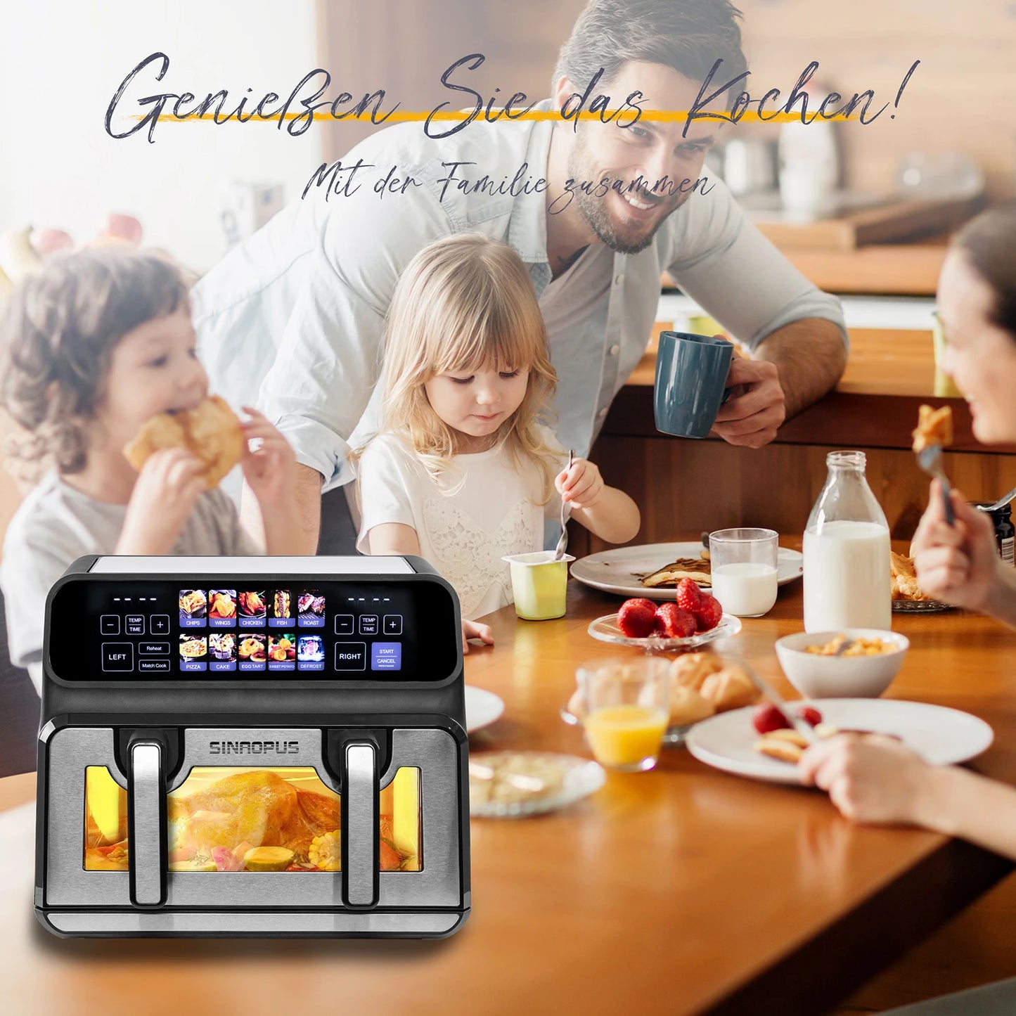 9L Dual Basket Air Fryer - 2200W