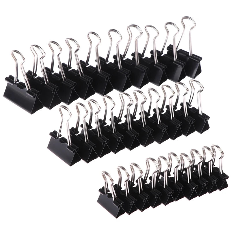 Black Metal Binder Clips - 10 Pack