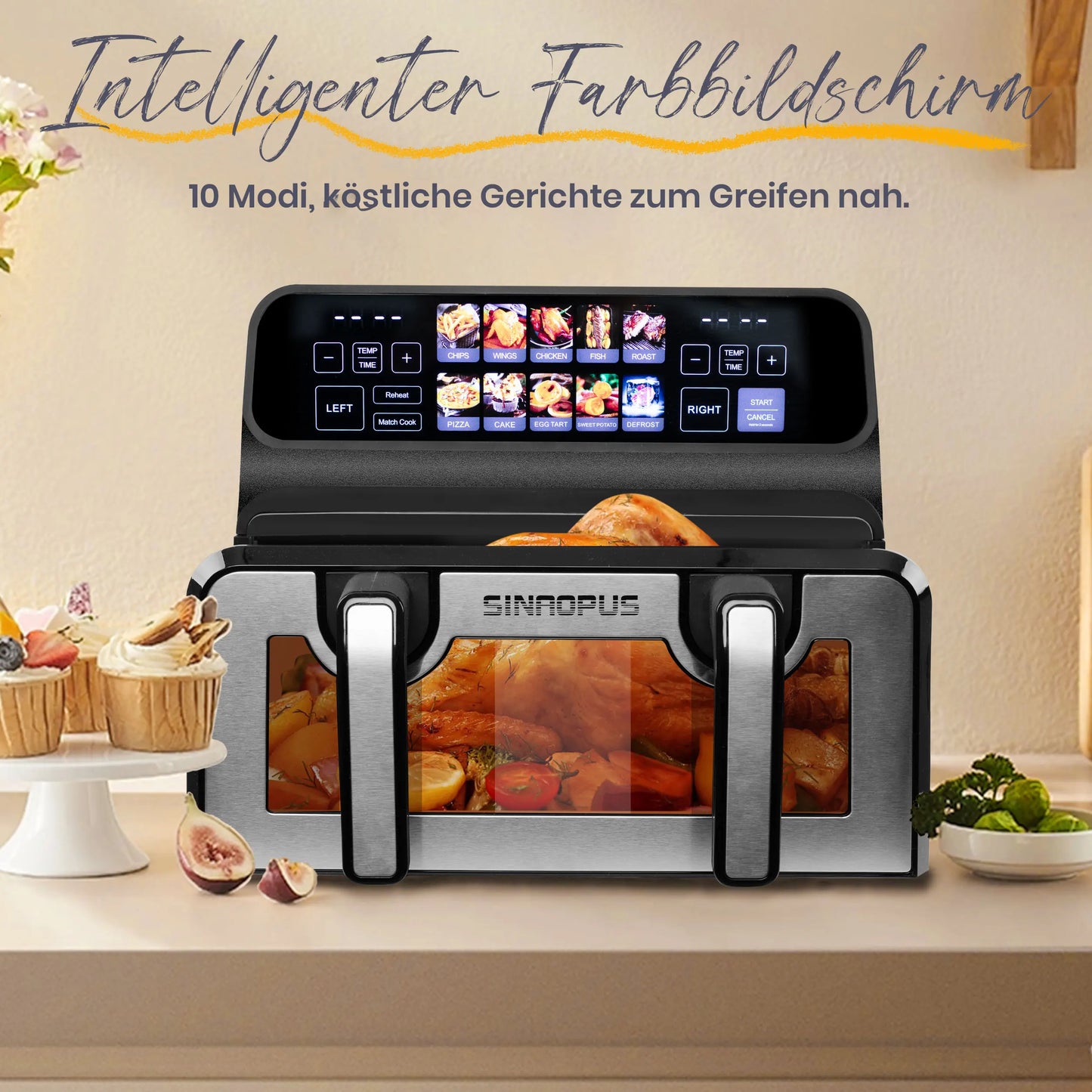 9L Dual Basket Air Fryer - 2200W