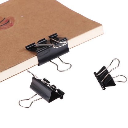 Black Metal Binder Clips - 10 Pack