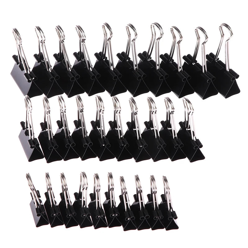 Black Metal Binder Clips - 10 Pack