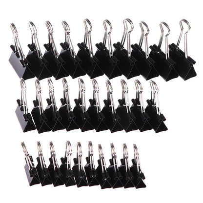 Black Metal Binder Clips - 10 Pack