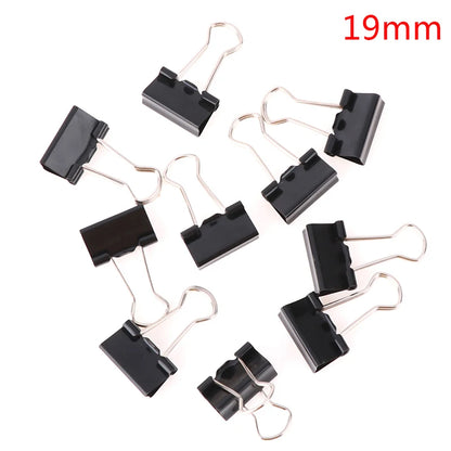 Black Metal Binder Clips - 10 Pack