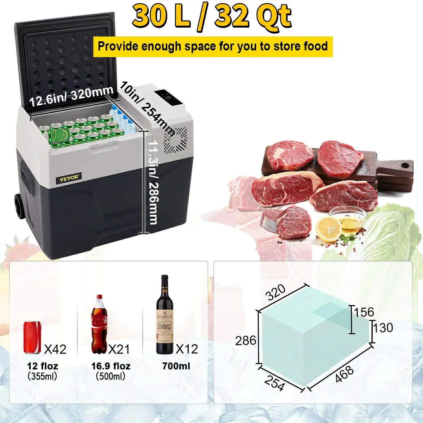 Mini Réfrigérateur Portable 30L-50L - Compresseur 220V