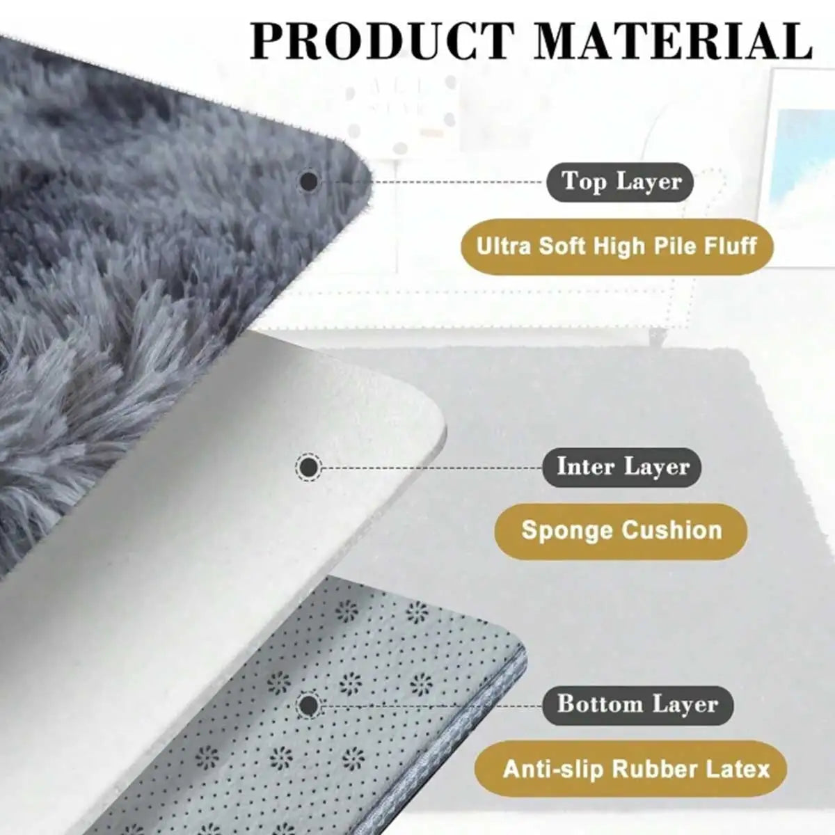 Soft Plush Carpet for Living Room & Bedroom